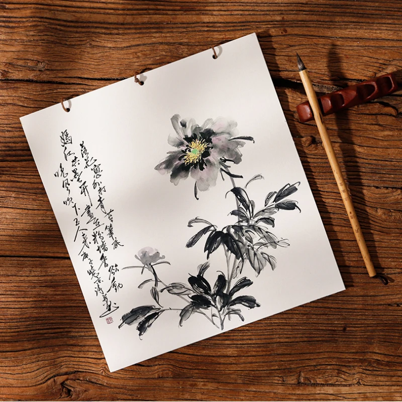 Handmade Tanpi Xuan Paper Booklet Portable Sketching Rice Paper Card Brush Chinese Calligraphy Drawing Papier Papel Para Dibujar