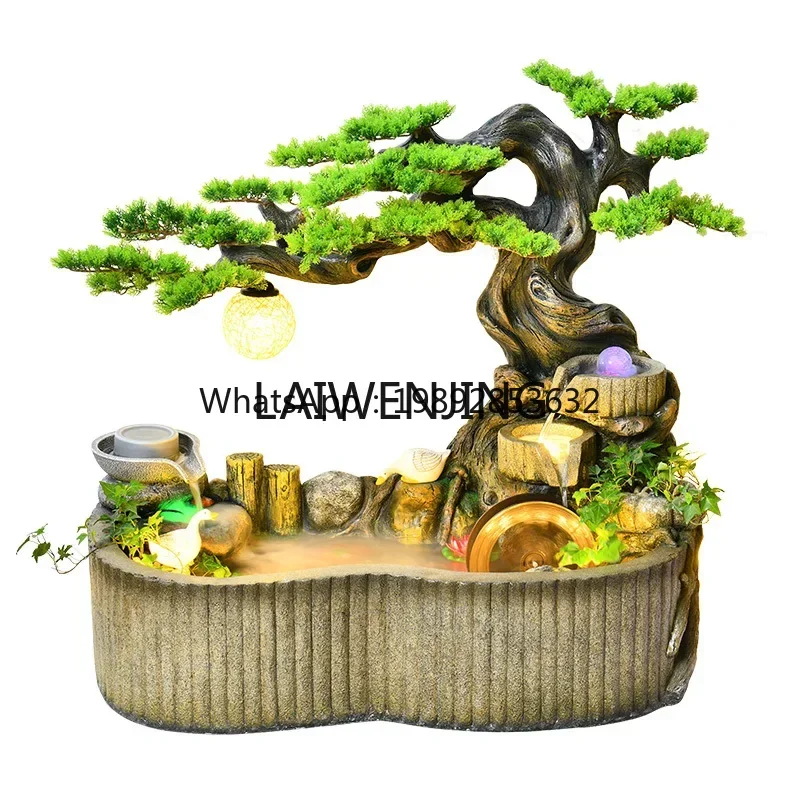 B1  large rockery flowing water fountain lucky feng shui wheel floor ornament