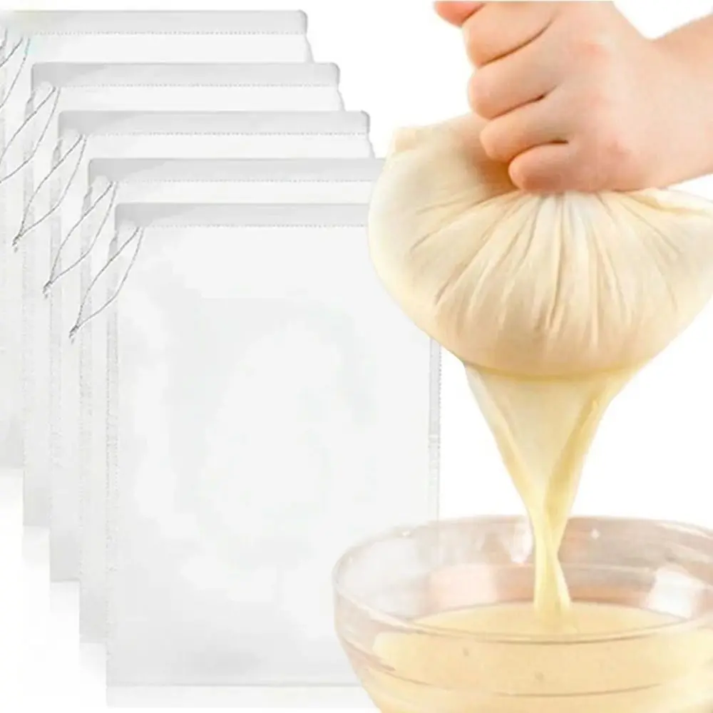 

Durable 100 Mesh Soy Milk Filter Bag Easy Clean Nylon Wine Dreg Filter Collapsible Reusable Tea Coffee Juice Filter Net