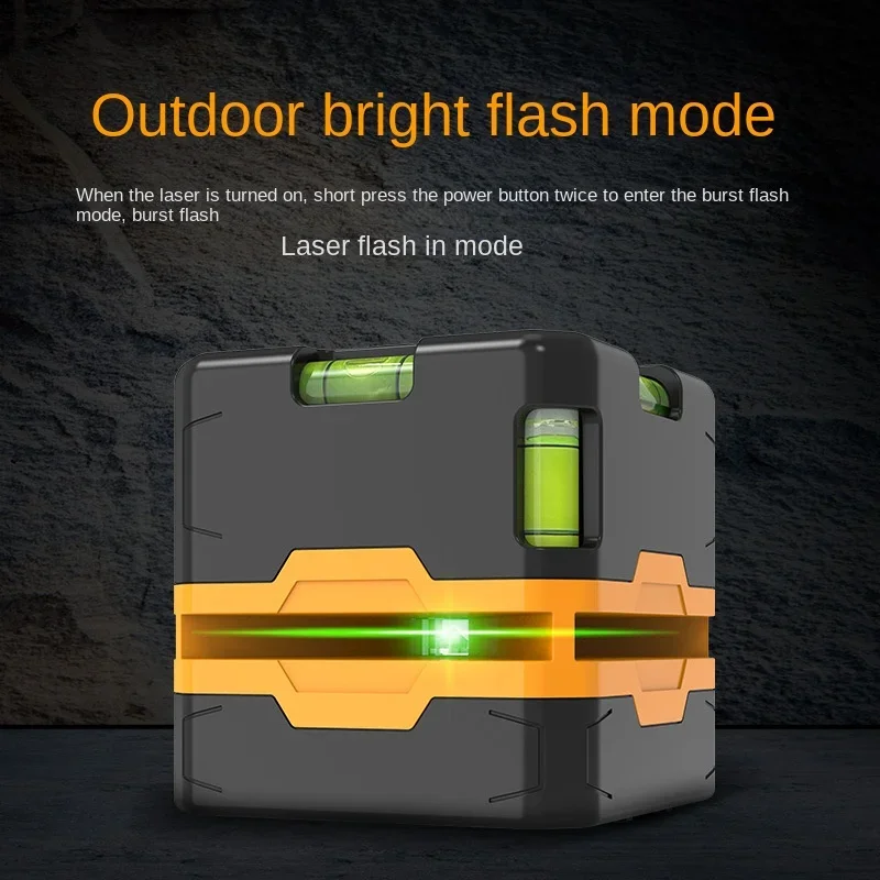 Portable mini laser level can hit 360 degree horizontal line outdoor strong light flash decoration measurement tool