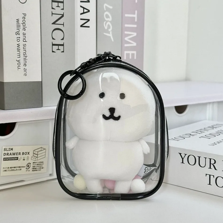 Transparente, verdickte Baumwoll-Plüsch-Puppen-Ausstellungs- und Aufbewahrungstasche, staubdicht, mit Schlüsselanhänger, Mini-Tasche für Puppenzubehör – Detail 4