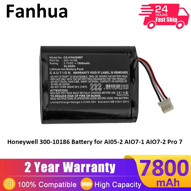 

Fanhua Battery 3.7V 7800mAh Honeywell 300-10186 Battery for AI05-2 AIO7-1 AIO7-2 Pro 7