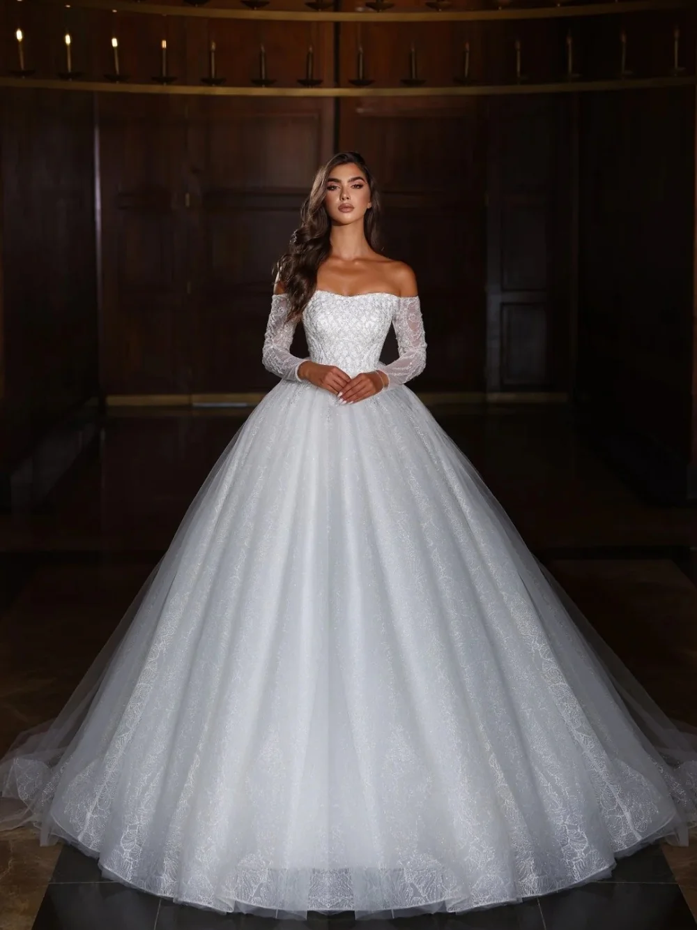 

Sparkly New Design Elegant Wedding Dresse A Line Sweetheart Pearl Sequined Lace One Shoulder Evening Party Gowns Made To Measure