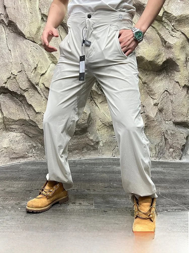 

High-End Men's Casual Pants Full Prure Glue Breathable Qui Dry Moisture Absorbent Straight Leg ket Detail Leisure Tro...