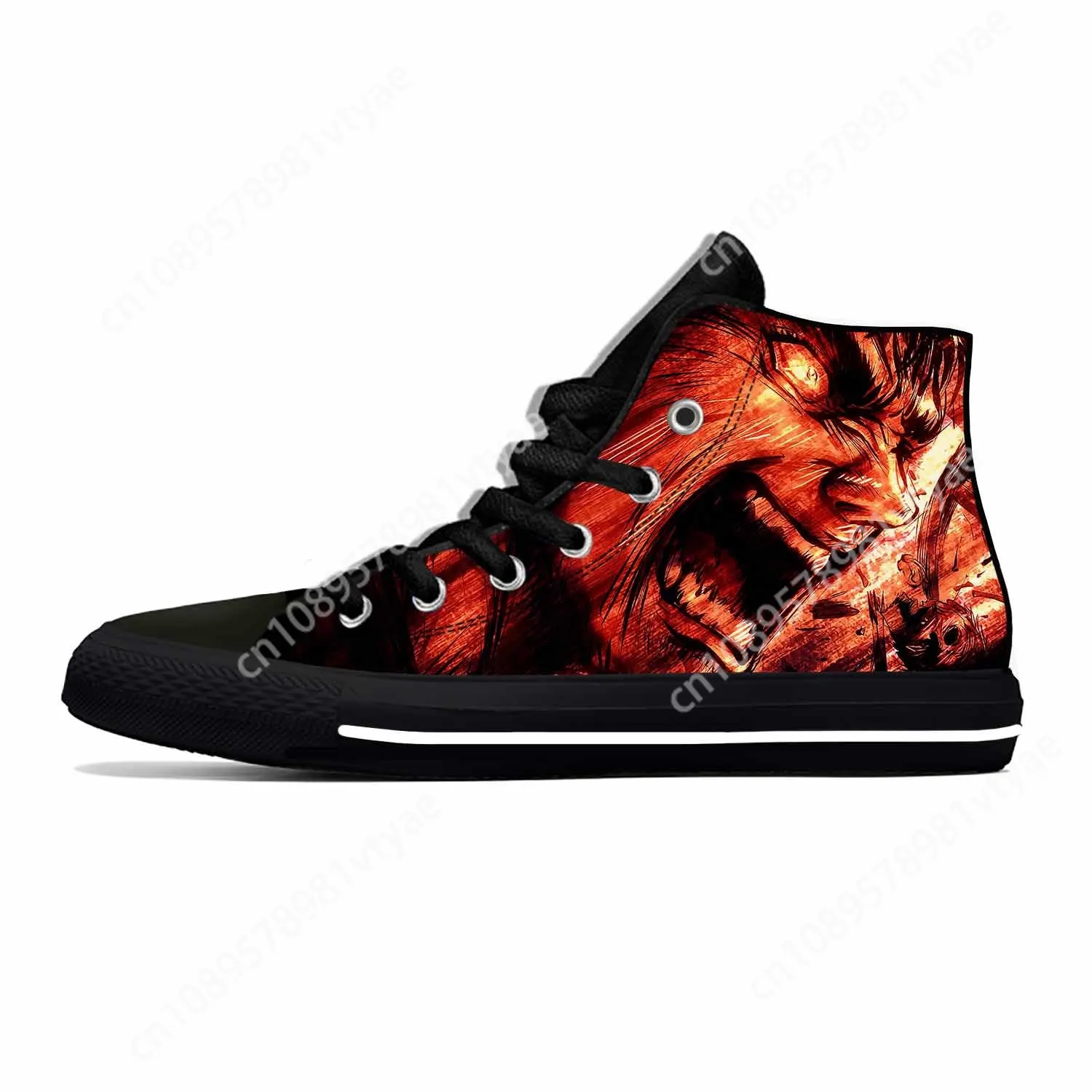 Hot Summer Anime Manga Berserk Guts Black Swordsman Casual Shoes High Top Lightweight Men Women Sneakers Classic Board Shoes