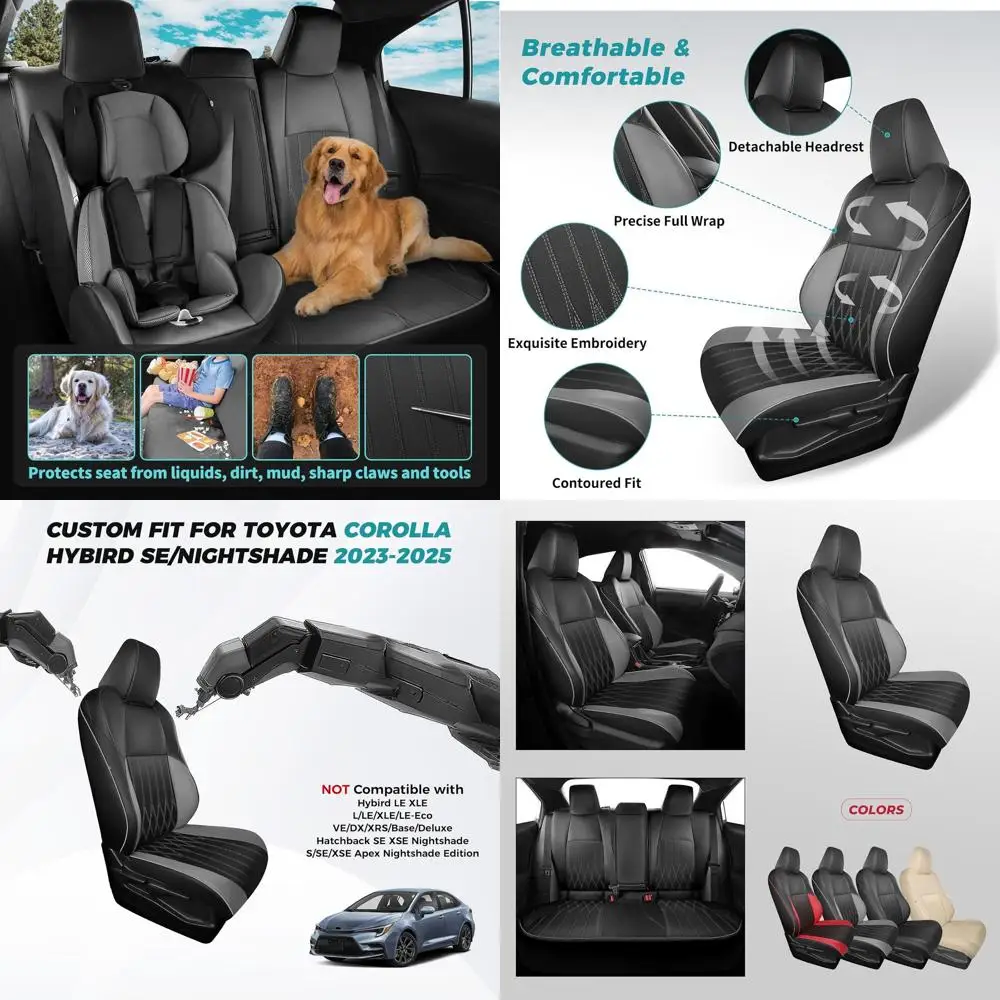 

Роскошные чехлы на сиденья из искусственной кожи на заказ, водонепроницаемые для Toyota Corolla Hybrid SE/Nightshade 2023-2025