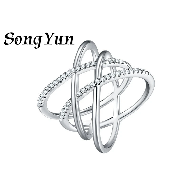 SONGYUN Brand Jewelry 925 Sterling Silver Ring VVS Moissanite Wedding Ring for Girlfriend 18K Gold Plated SYT Patent Fine Rings