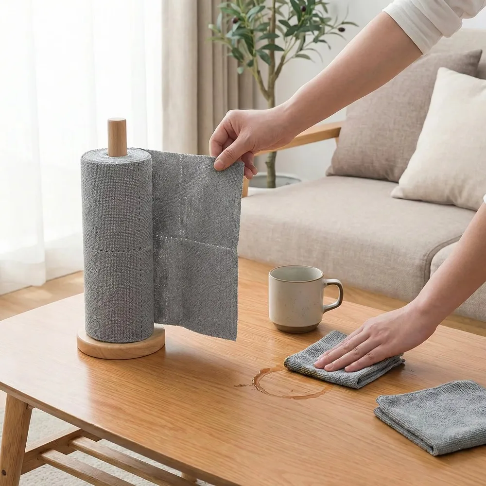 

Рулон многоразовых отрывных салфеток для уборки: толстые, впитывающие, для сухой и влажной уборки, для дома, кухни, ванной комнаты, универсальные