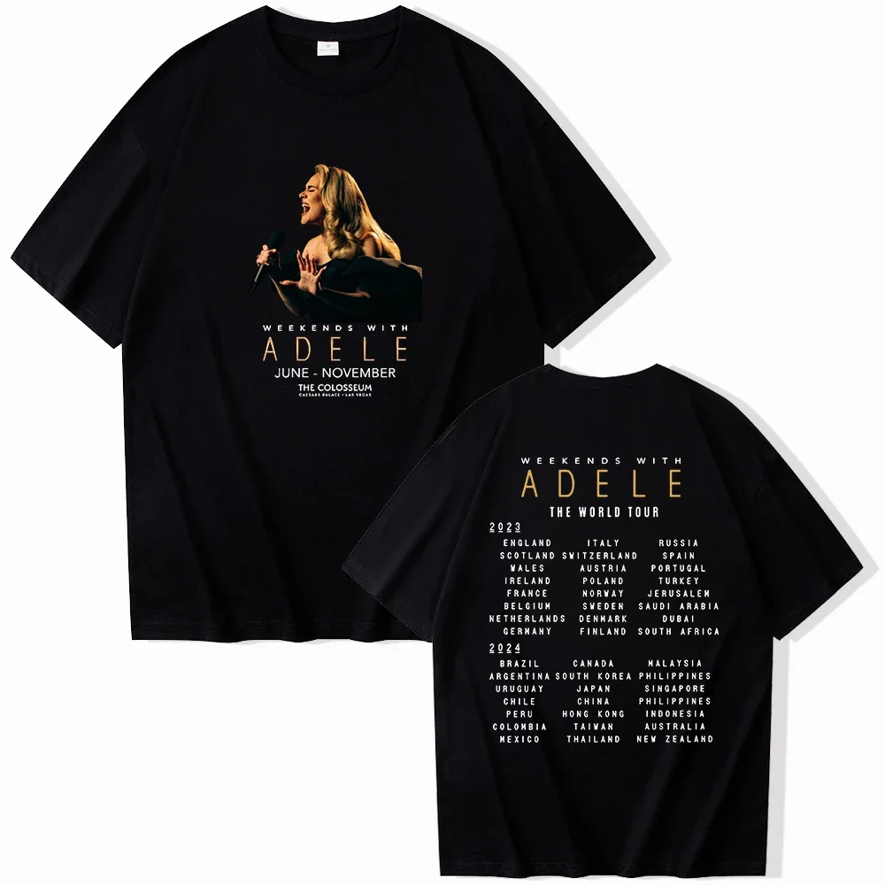 Adele World Tour 2024 Short Sleeve T-shirt Harajuku O-neck Summer Casual Shirt Fans Gift Tops Graphic T Shirts