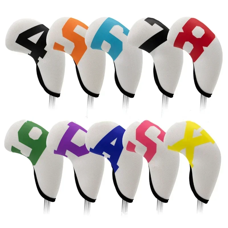 10pcs Set Golf Iron Head Cover New Golf Iron Cover 9 8 7 6 5 4 P A S X Iron Head Cover Universal Golf Accessories