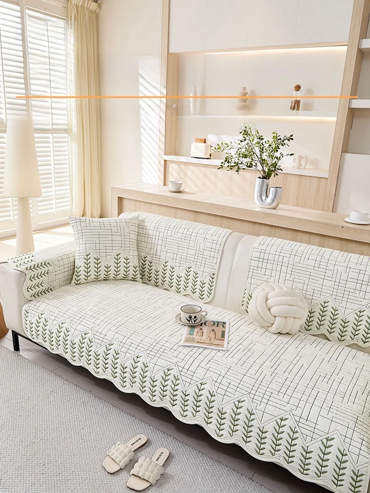 

Pure Cotton Sofa Cushion 2026 New Anti-Slip High-End Cover Cloth Home Decorative Throw Pillow Machine Washable Summer Use