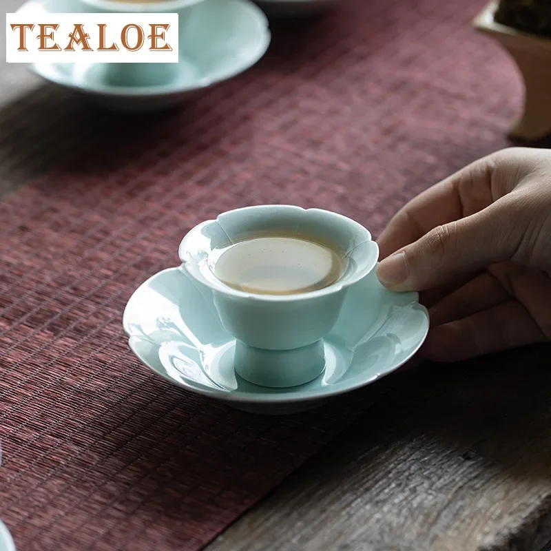 

40 мл Hutian Kiln Green Glaze Master Cup Чайная чашка Антикварная имитация песен Керамический набор чайной посуды кунг-фу Маленькая чайная чашка Блюдо Чайная церемония