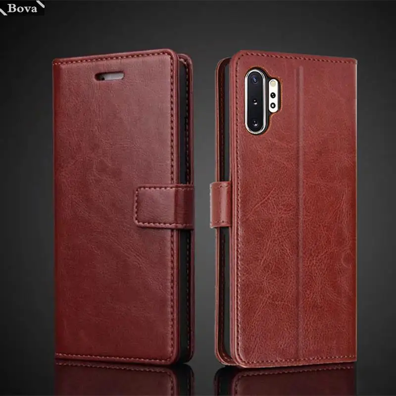 Karten halter Abdeckung Ledertasche für Samsung Galaxy Note 10 plus Note10 Pu Leder Retro Brieftasche Fall Business Fundas Coque