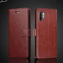 Card Holder Cover Leather Case for Samsung Galaxy Note 10 Plus Note10+ Pu Leather Retro Wallet Case Business Fundas Coque
