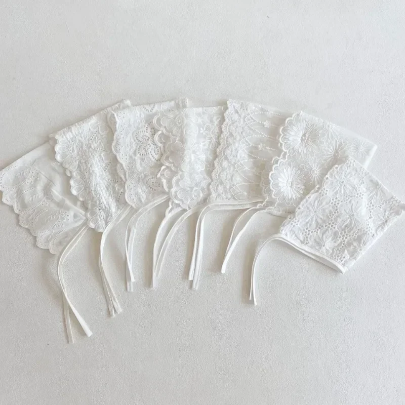 INS 2025 Cofano in pizzo per neonate 0-2 anni Primavera Estate Fascia floreale Cappello infantile traspirante Puntelli per fotografia neonato