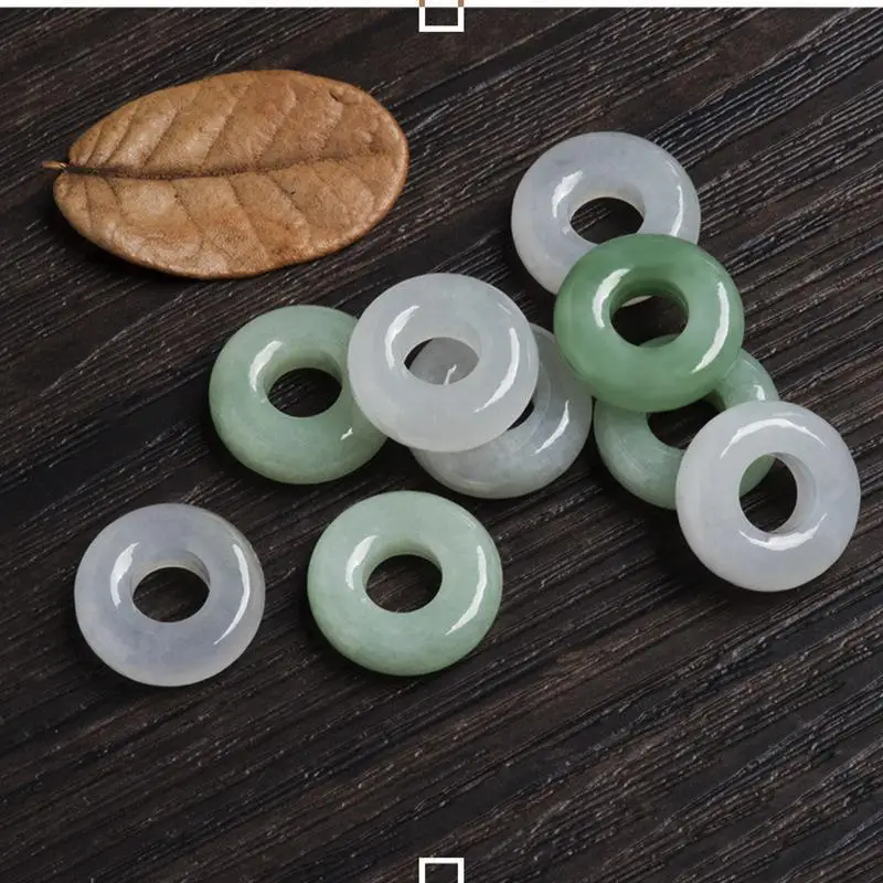 Genuine Myanmar Jadeite Burma Jade Circle Rings Beads For Jewelry Making Diy Bracelet Charms Necklace Pendant Earring Accessorie