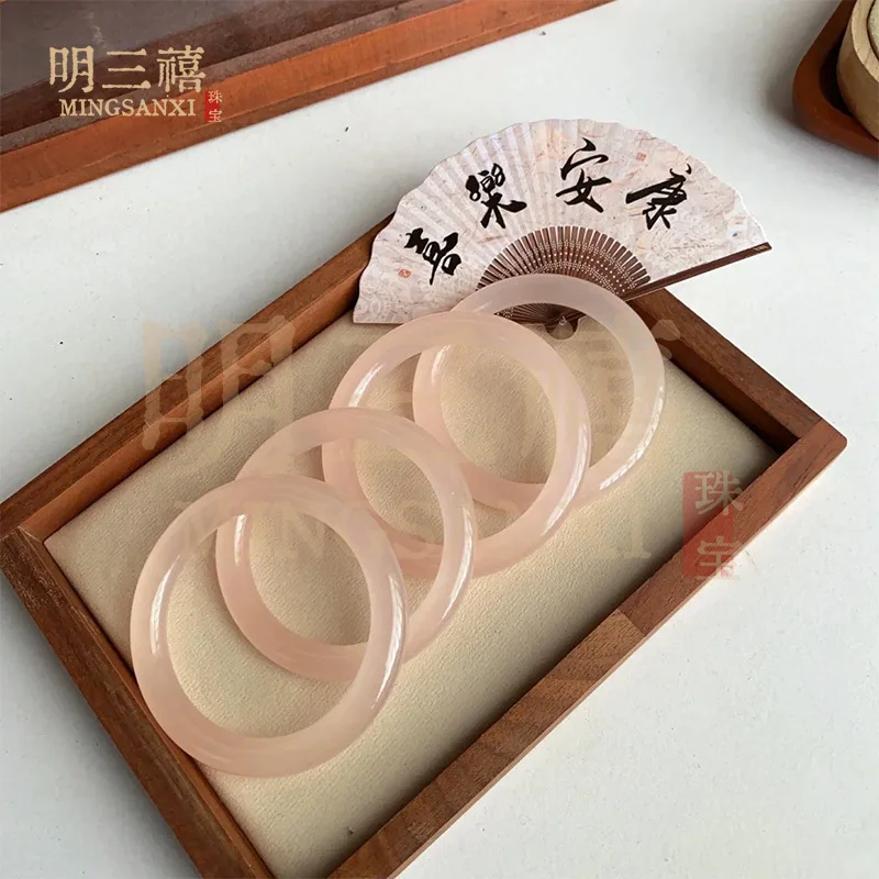 

Afghan in grapefruit , natural light blue and white , lotus pink round jade bracelet wholesale