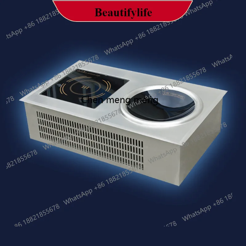 

E132 Коммерческая индукционная плита, плоская и вогнутая комбинированная плита, встроенный двойной котел, специальный пожарный котел для отеля мощностью 3,5 кВт