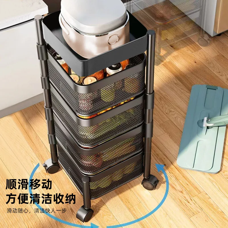 Living room kitchen installation-free rotating  storage  storage rack storage rotating rack kitchen