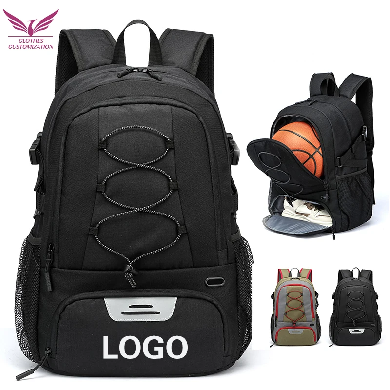 Custom Sports Bag Basketball Backpack DIYname Sport Bag With Independent Ball Shoes Compartment Training Gym Bag print logo