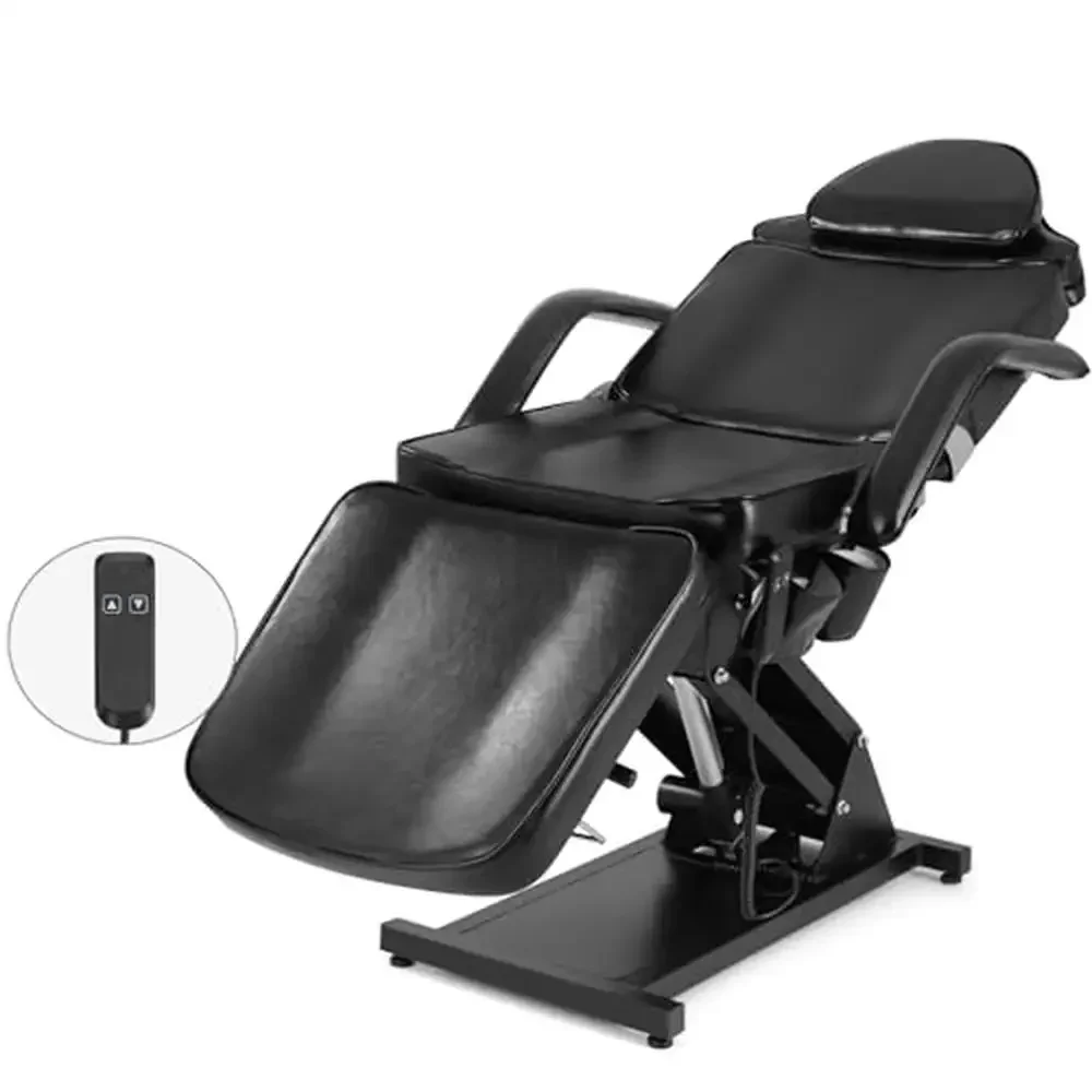 

Electric Height Adjustable Massage Bed Salon Chair Black Lash Extensions Multi-Function Headrest Waterproof Durable Sturdy Steel