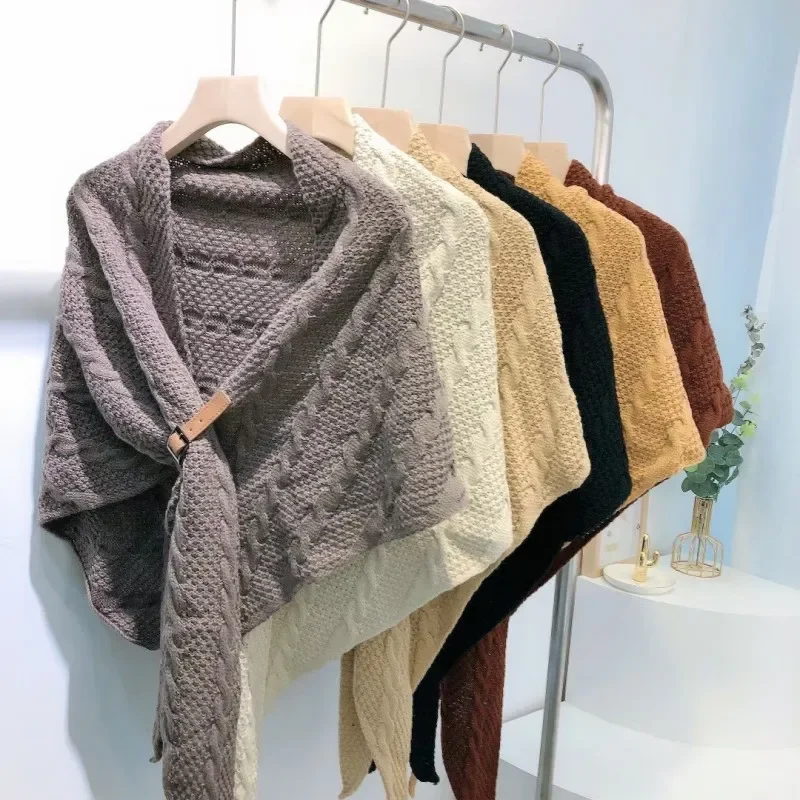 Cashmere Knitting Scarf for Women Winter Shawl Thickened Warm Cloak Wool Scarf Bandana Pashmina Scarves Poncho Foulard Hijab