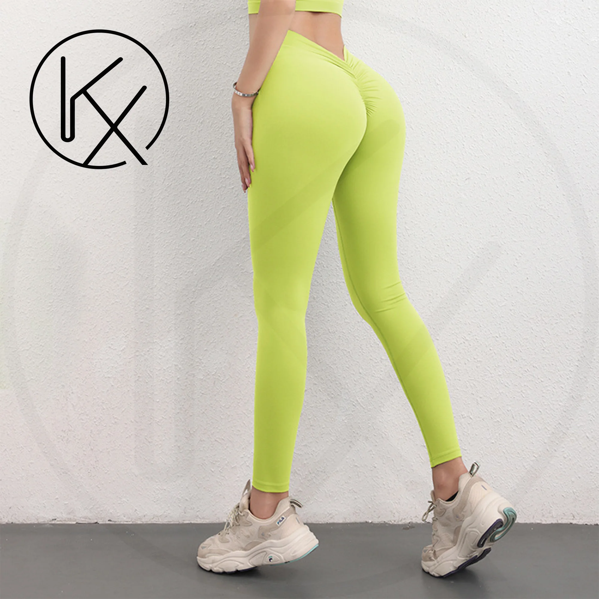 

kaixiggmm Nylon sexy tight pants women's gym tight pants exercise women's fitness cycling running