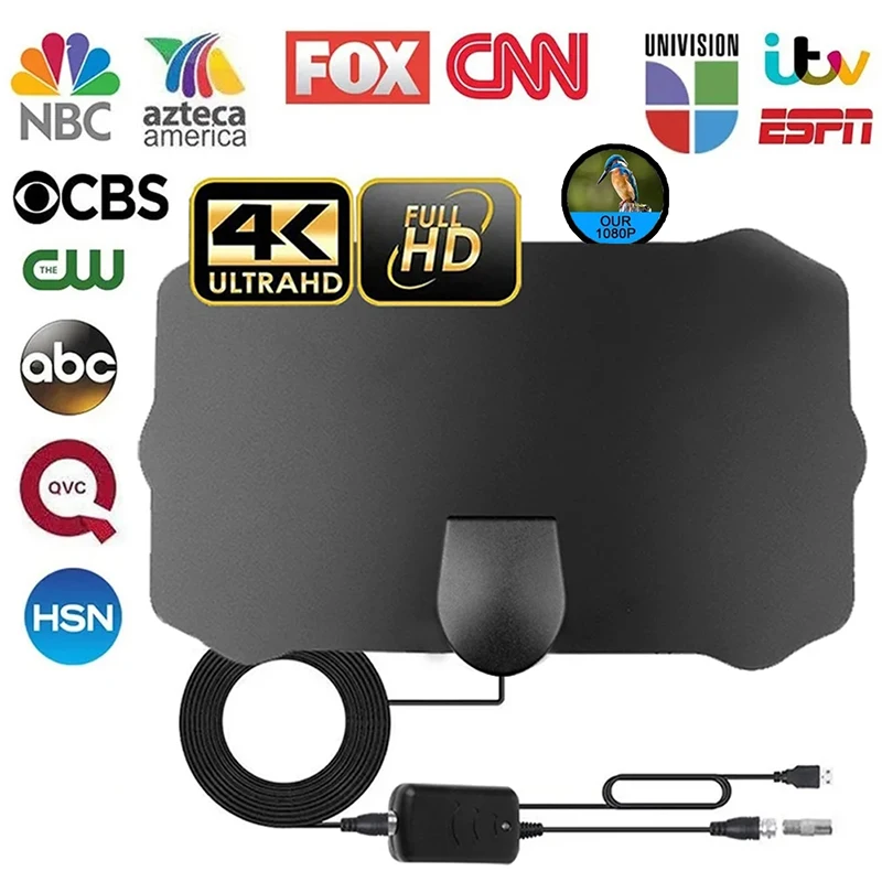 

2024 New 4K 8K Indoor Digital TV Antenna HD HDTV Antena DVB-T/T2 DVBT2 Cable TV Antena 500Miles UHF VHF DTV Antennas Aerial