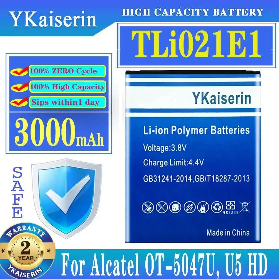 

Mobile Phone Battery Durable Tli021e1 3000Mah For Alcatel OT-5047U, U5 HD CAB2150008C1