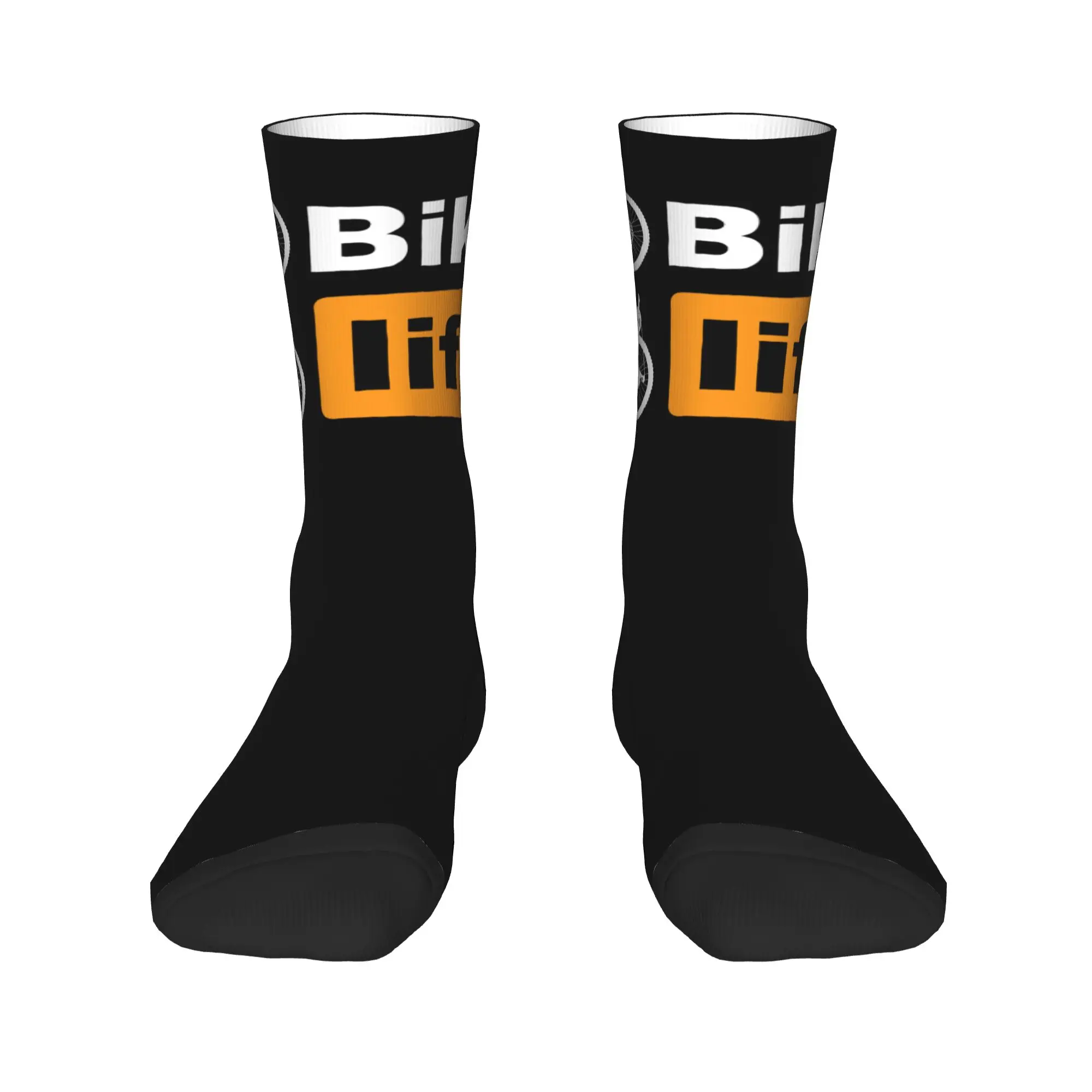 Fashion Print Stockings Bike Life Socks for Women Men Stretch Autumn MTB Mountain Bicycle Cyclist Biking Graphic Crew Socks