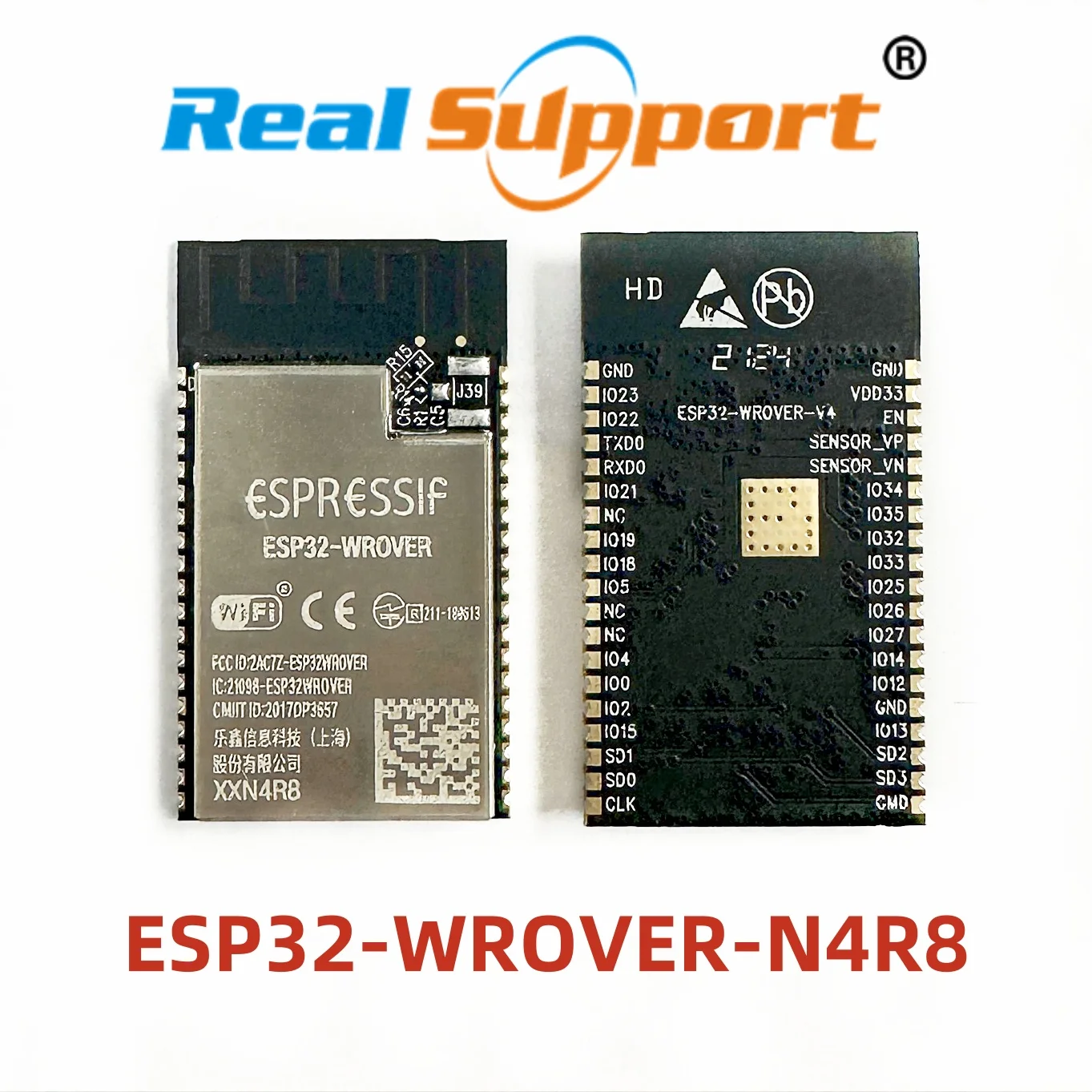 10PCS ESP32-WROVER ESP-32 ESP32-WROVER-N4R8 SMD module ESP32-D0WDQ6 1.8V 8MB PSRAM 4MB SPI FLASH PCB antenna