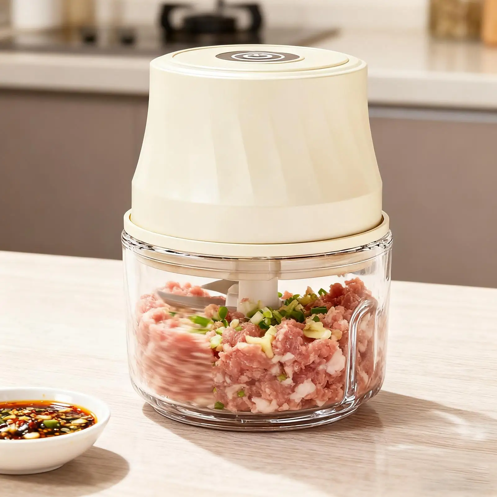 

Electric Garlic Chopper 350ml With Safety Buckle Processor Food Mincer Electric Food Processor For Puree Vegetable Meat Chili