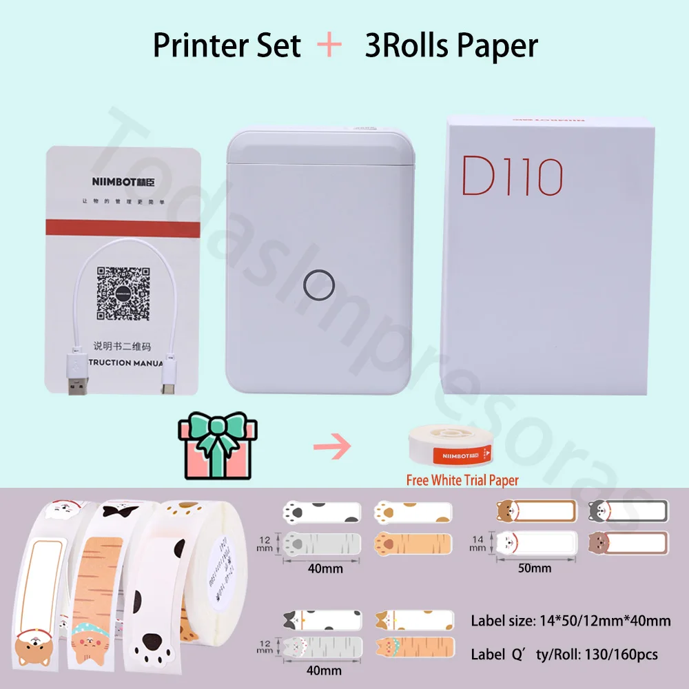 Imagem -02 - Niimbot D110 Impressora Adesiva Térmica Portátil da Etiqueta Bolso Etiqueta Etiquetando a Máquina Impressora sem Fio dos Celulares