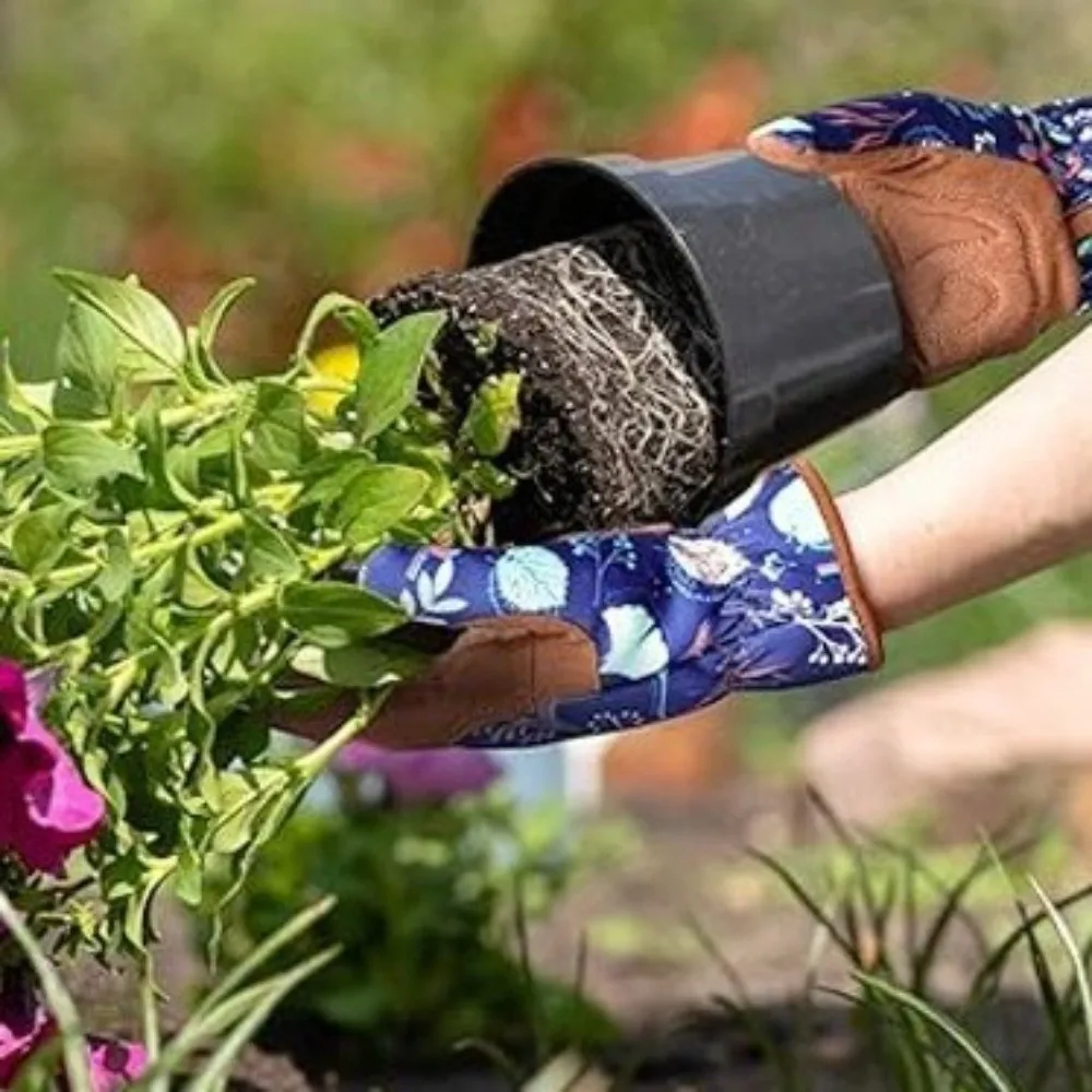 

Microfiber Gardening Gloves Anti-Tangle Puncture-Resistant Leather Gloves Slip-Proof Professional Safe Work Gloves Weeding