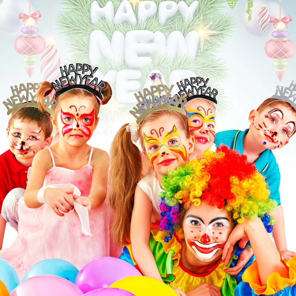 

Набор из 6 черных ободков для волос с блестками «С Новым годом», прочные, из премиального алюминия, для новогодней вечеринки