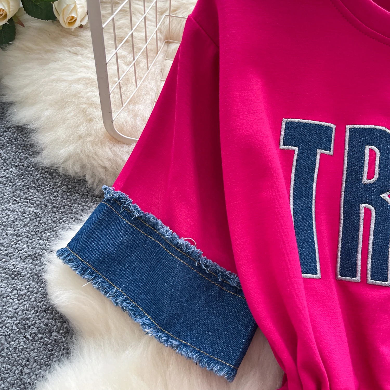 Chic vintage sexy lettera ricamata O-collo manica corta Elegante fata moda coreana Boho Sundress abbigliamento donna