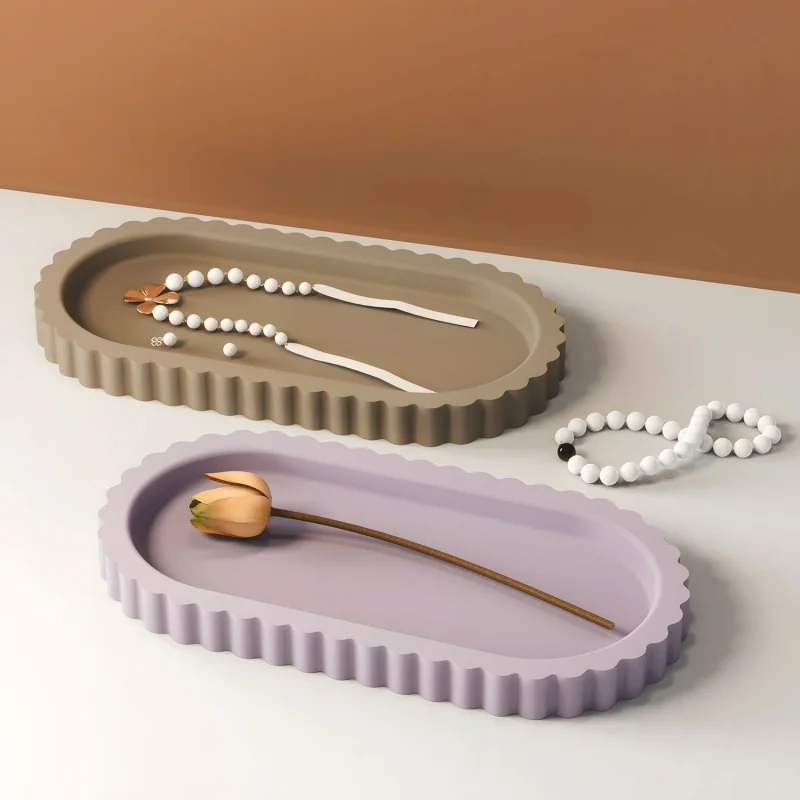 Oval Shape Tray Plaster Silicone Mold DIY Jewelry Display Storage Plate Concrete Resin Molds Creative Coaster Handmade Tools
