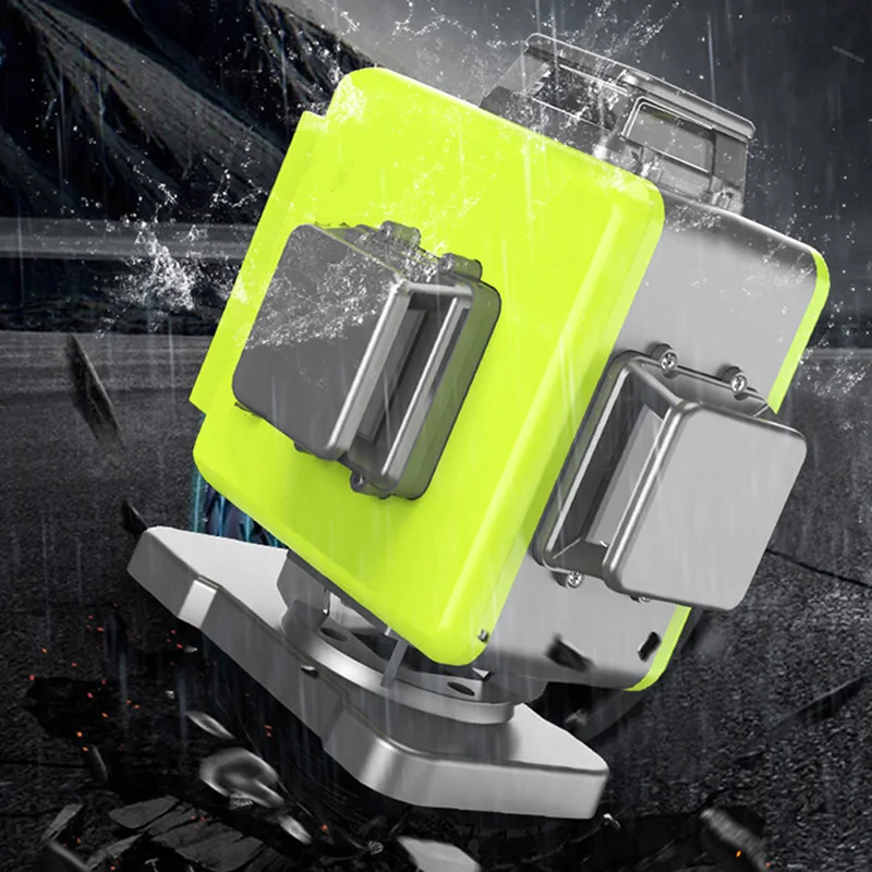 Livella laser verde 16 linee 4D Rotazione a 360° Laser remoto Autolivellamento Orizzontale Verticale Livello laser a linee incrociate Linee di fascio potenti Strumenti di costruzione per esterni