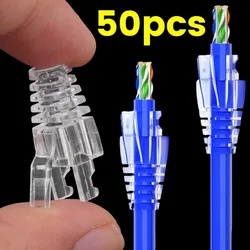 透明イーサネットネットワークケーブルコネクタ,rj45,カバー,クリアドレリーフブーツ,ラップトップ用保護キャップ,cat6