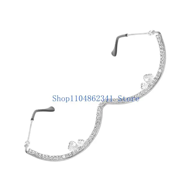 نظارات بتصميم أحجار الراين الفاخرة، هيكل معدني عملي، نظارات كوسبلاي، ديكورات عصرية لإكسسوارات الحفلات ذات الطابع