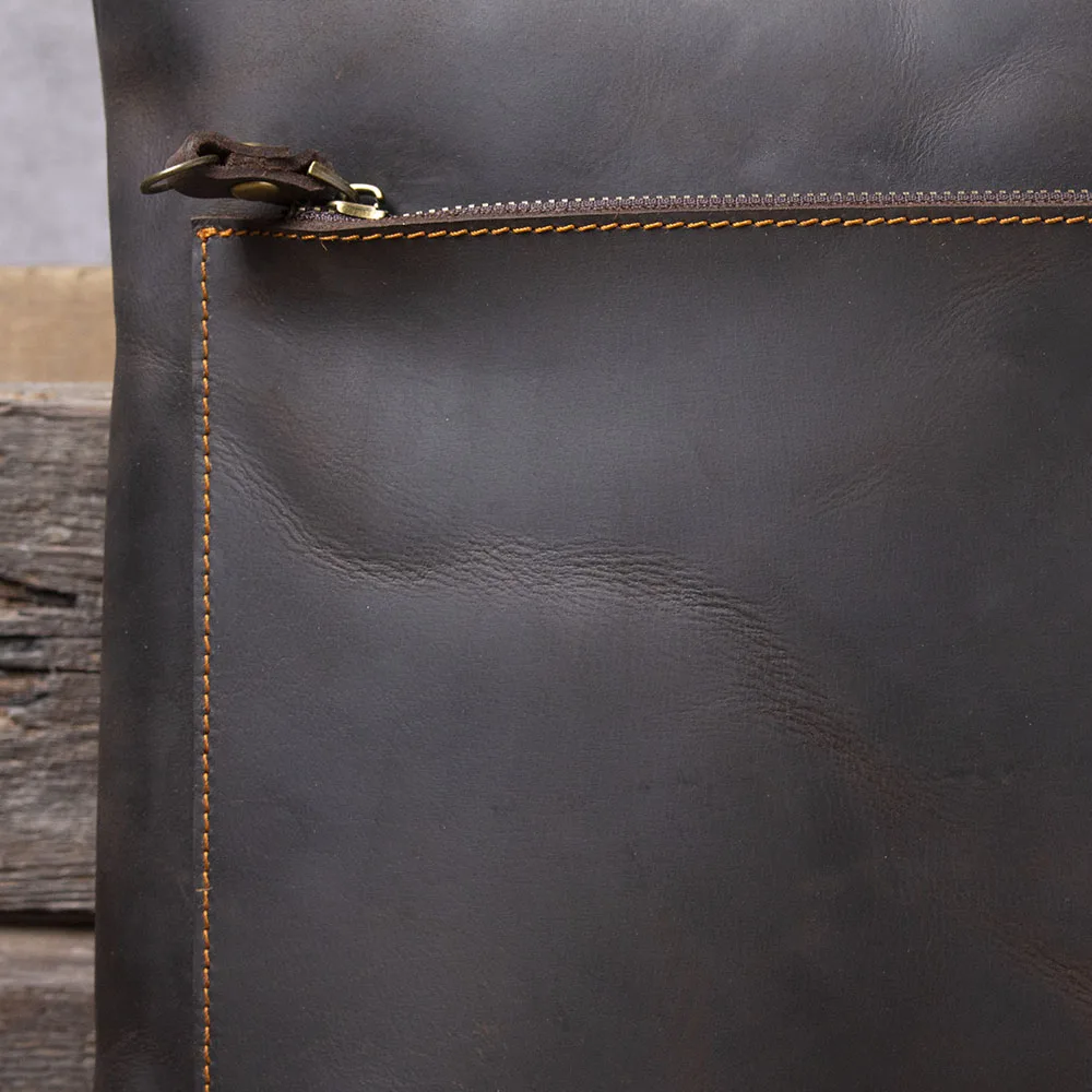 Vintage-Umhängetasche aus hochwertigem Leder für Herren, Aktentasche für Männer, Business-Handtasche, Laptoptasche – Detail 12