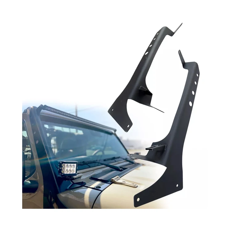 Windshield A-Pillar Frame 50 Inch 52 Inch LED Light Bracket Bar Mount Steel Bracket Fit For Jeep Wrangler JL 2018+