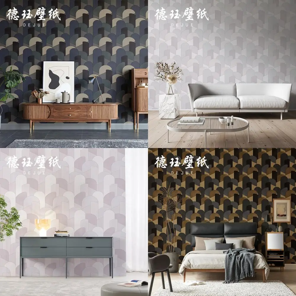 

Modern Minimalist Nordic Abstract Geometric Arch Pattern Wallpaper for Bedroom Living Room Accent Wall High End Look