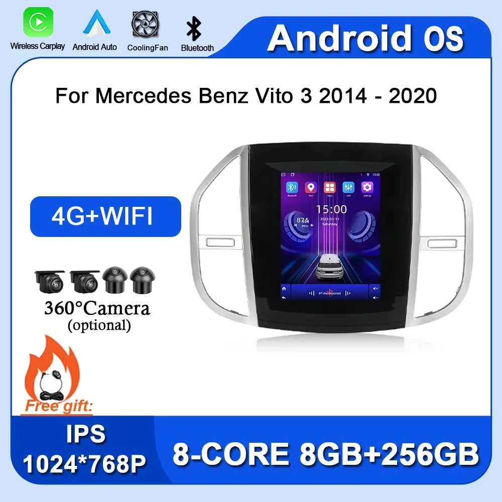 for Mercedes Benz Vito 3 2014 - 2020 Autoradio Carplay Multimedia Auto 4G WIFI BT 9.7