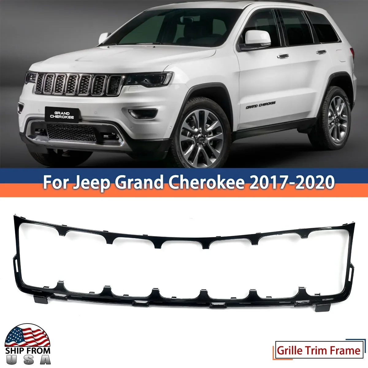 For Jeep Grand Cherokee Grille 2017-2020 Surround Trim Grill Frame 5XL23TZZAA