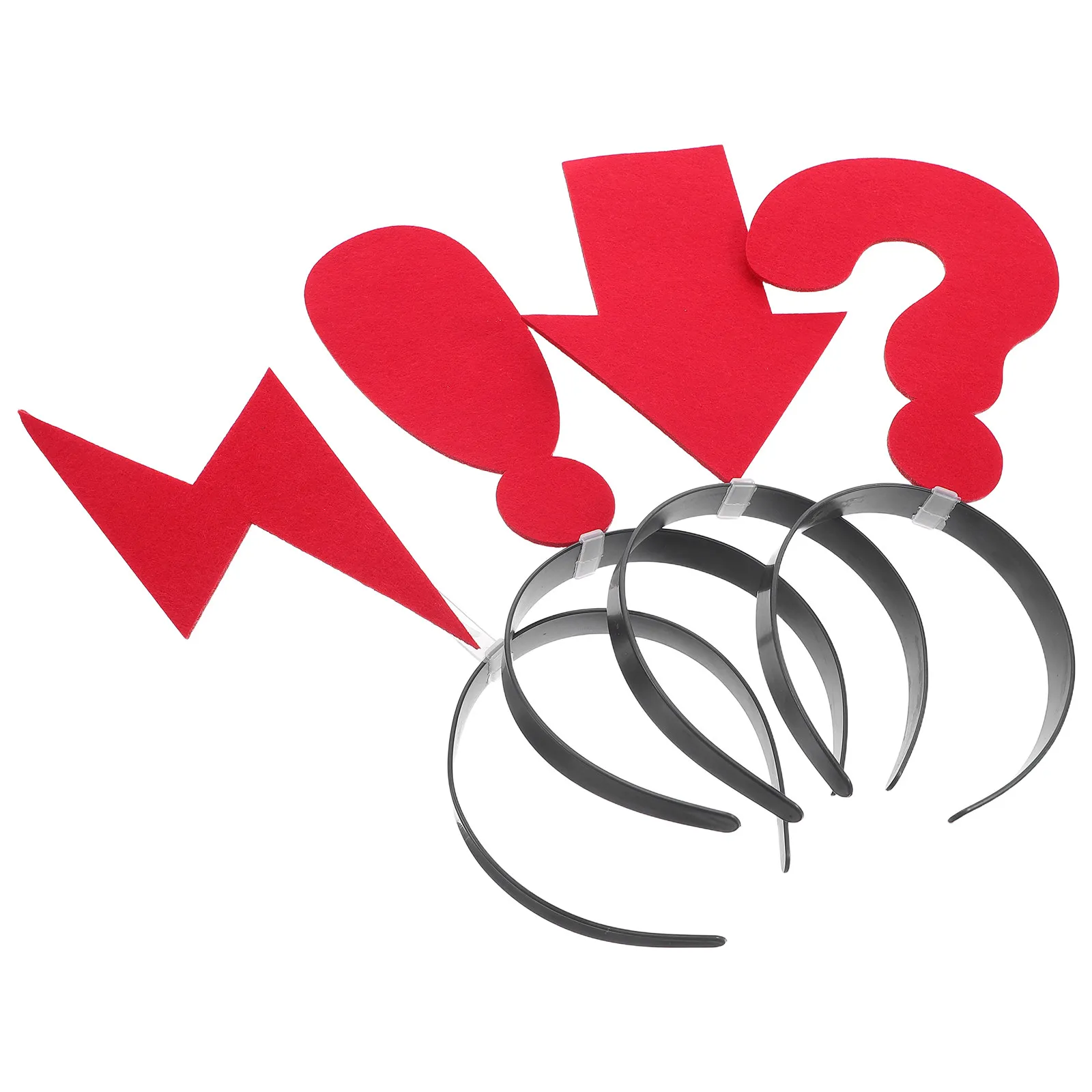 

Набор из 4 забавных ободков для волос: Болт, Знак вопроса, Знак восклицания. Аксессуар для вечеринок, праздников и фотосессий.