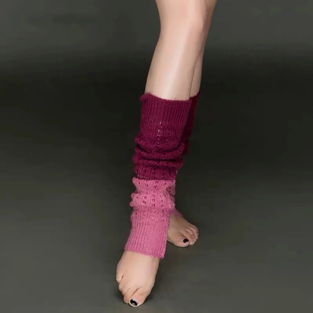 Mallas cálidas térmicas para mujer, calcetines largos con degradado para invierno