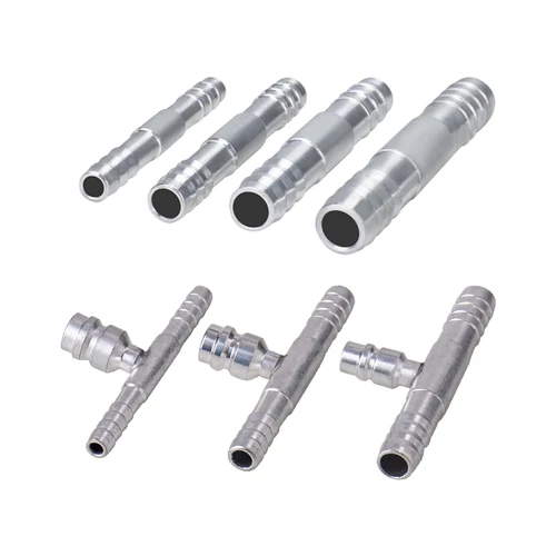 # 6 # 8 # 10 # Accesorio de empuje de 12 empalme recto con boquilla de Gas, accesorio de lengüeta para manguera de refrigerante de CA de aluminio, 3/8 1/2 5/8 3/4