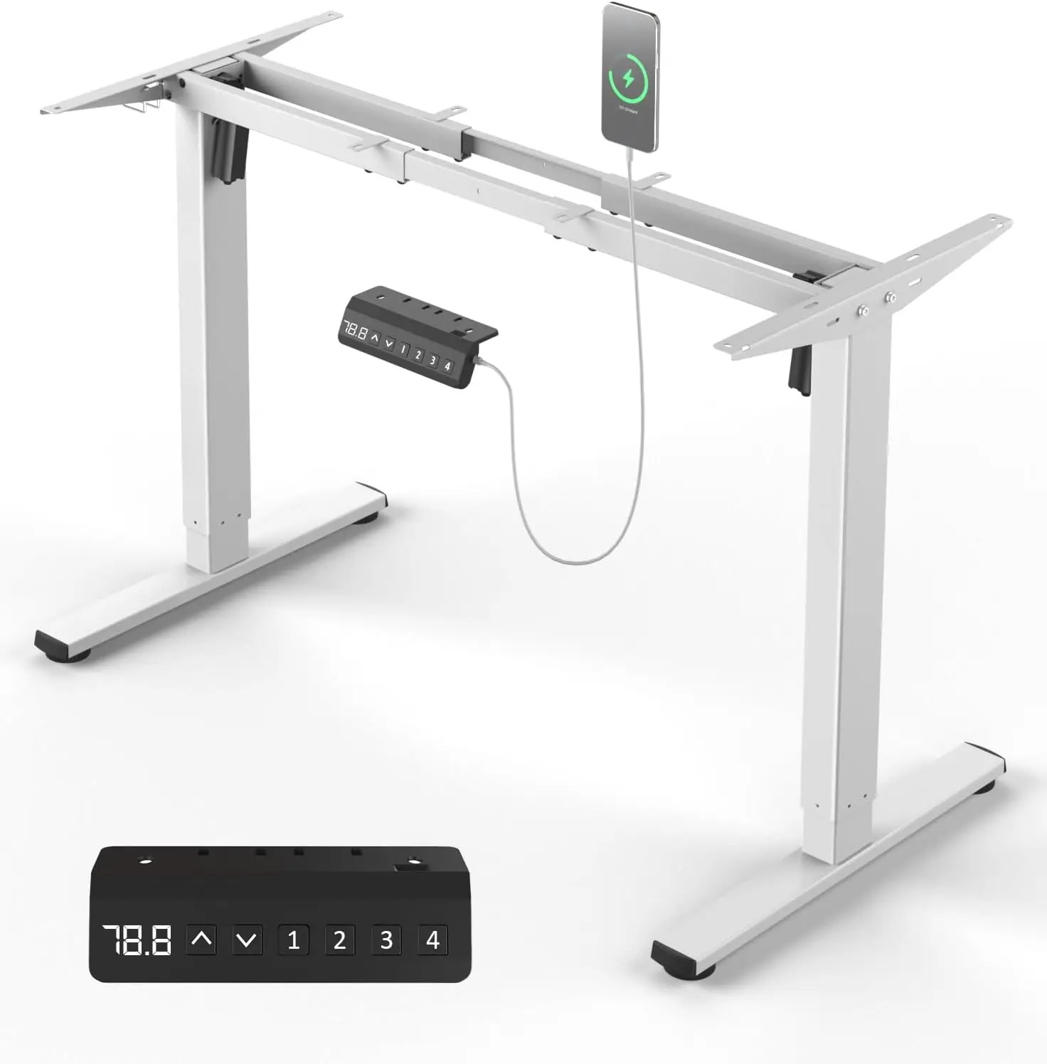 Dual Motor Electric Standing Desk Frame 330 Lbs Adjustable Height Capacity