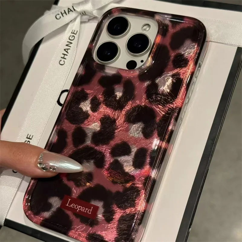 Retro Brown Leopard Print Clear Phone Case For iPhone 16 15 14 13 12 11 Pro Max 15 Pro XS XR X 7 8Plus Shockproof Silicone Cover - náhled 6